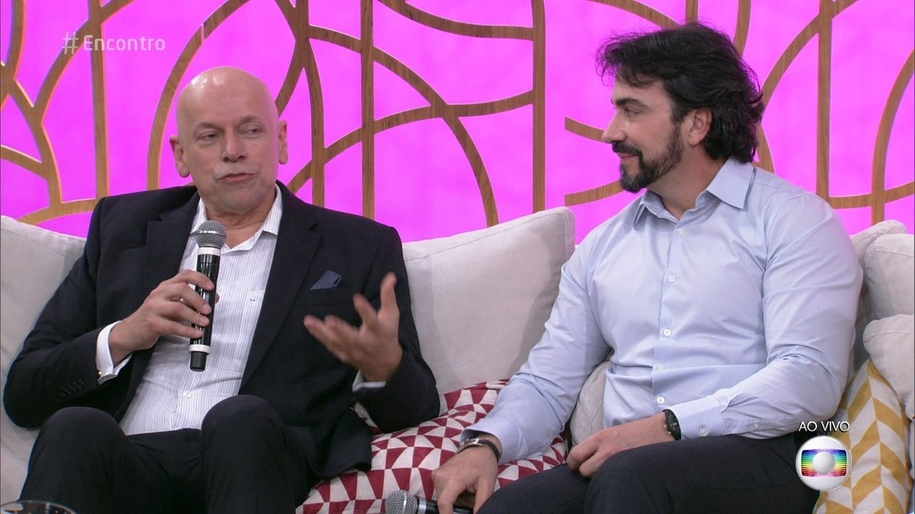Leandro Karnal e Padre Fábio de Melo no Programa Encontro Com Fátima Bernardes, da Rede Globo